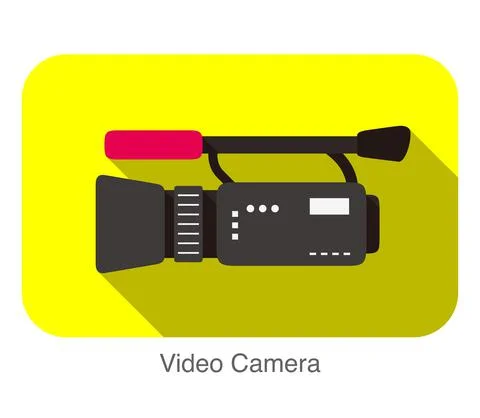 Video Camera flat icon design vector illustration Stock Illustration