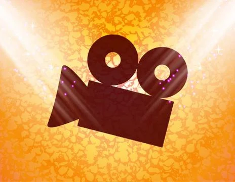 Video-camera. Flat modern web button and space for your text Stock Illustration