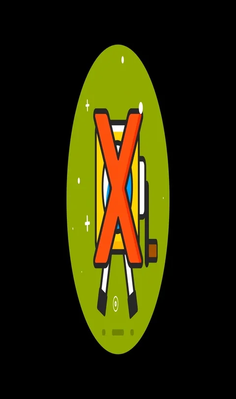 Video Camera Forbidden Premium flat icon animated with alpha channel Stock Footage 101584791