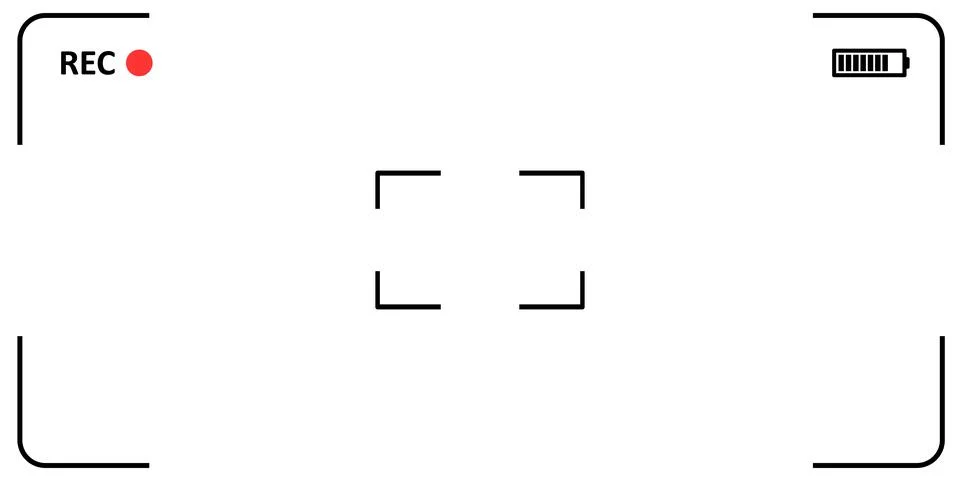 Video camera frame display. Screen of smartphone camera. Focusing screen. F.. Stock Illustration