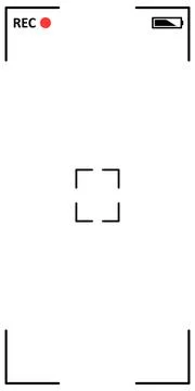 Video camera frame display. Screen of smartphone camera. Focusing screen. F.. Stock Illustration