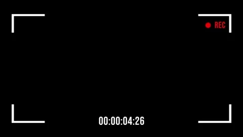 Video Camera Frame Recording 10 seconds on black color background Stock Footage 313418522