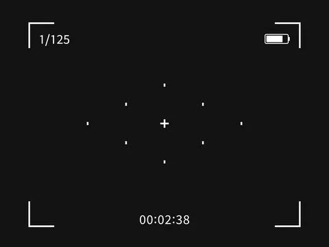 Video camera frame viewfinder template. Modern focusing digital display screen Stock Illustration