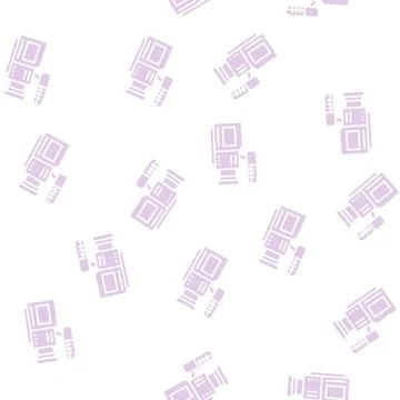 Video camera glyph seamless pattern Stock Illustration