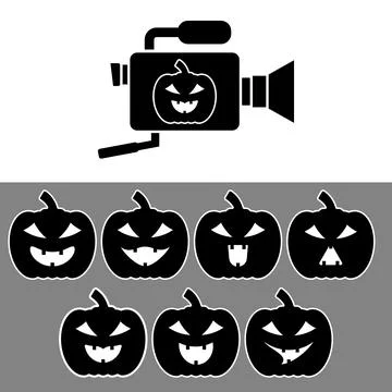 Video camera halloween vector icon. Isolated clipart and illustration Stock Illustration
