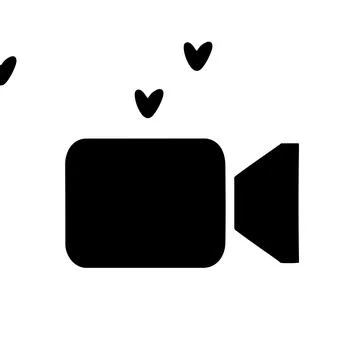 Video Camera with Hearts Icon Stock Illustration