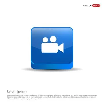 Video Camera Icon - 3d Blue Button Stockillustratie
