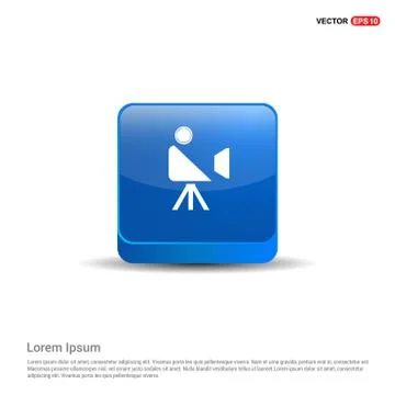 Video Camera Icon - 3d Blue Button Stockillustratie