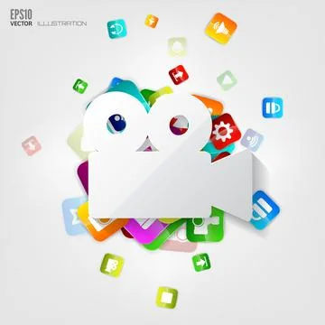 Video camera icon. Application button.Social media and cloud computing. Stock Illustration