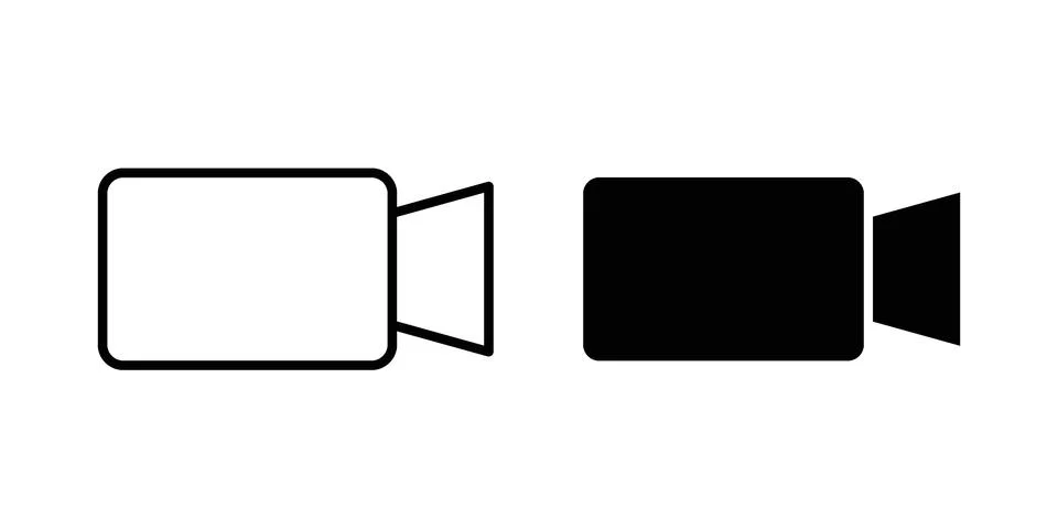 Video camera icon black vector isolated on white Stock Illustration