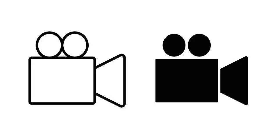 Video camera icon concept logo design collection Stock Illustration