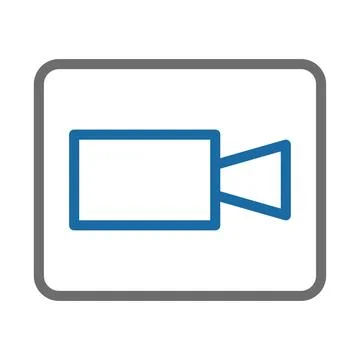 Video camera icon. Concept of recording, filming, and multimedia. Stock Illustration