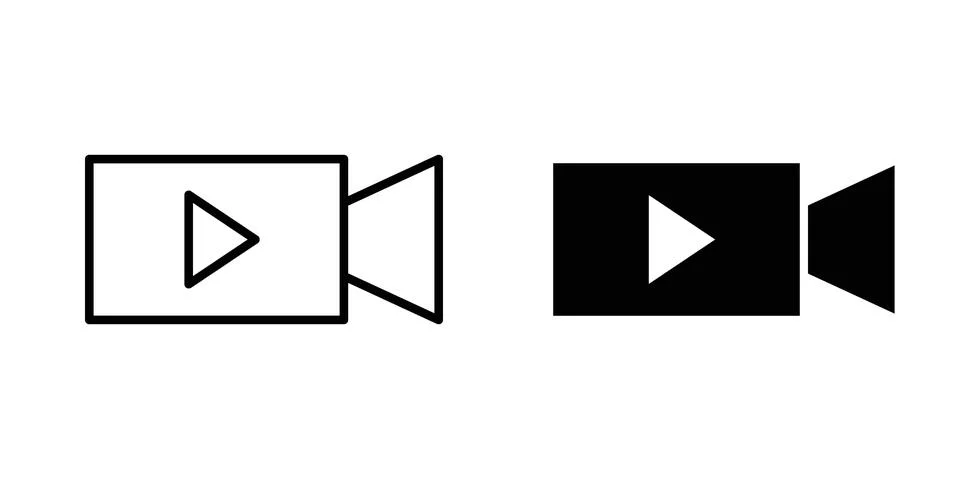 Video camera icon for design projects and web UI 스톡 일러스트