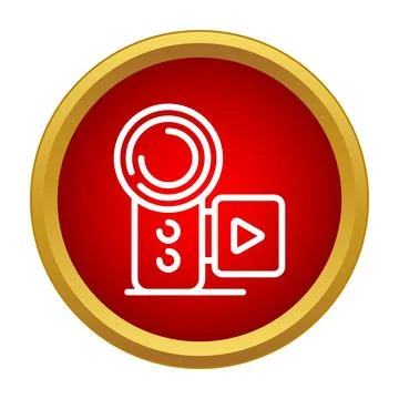 Video camera icon for digital recording and multimedia Stock Illustration