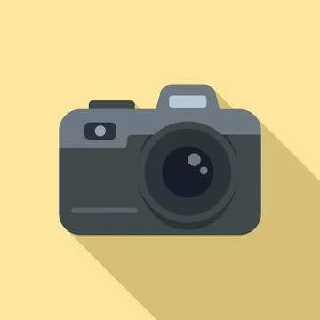Video camera icon, flat style Stock Illustration