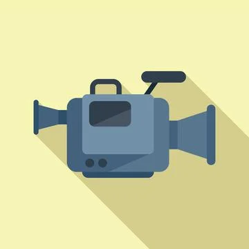 Video camera icon flat vector. Press tv 库存插图