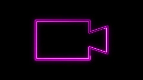 Video Camera Icon , Glowing Film and Media Symbol , A video recording icon .. 스톡 동영상 337658975