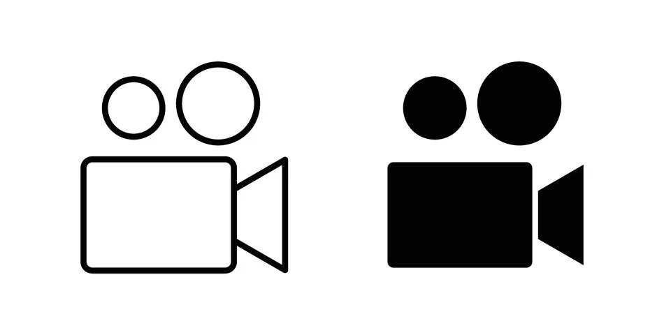 Video camera icon illustration vector, icon set for apps Stock Illustration