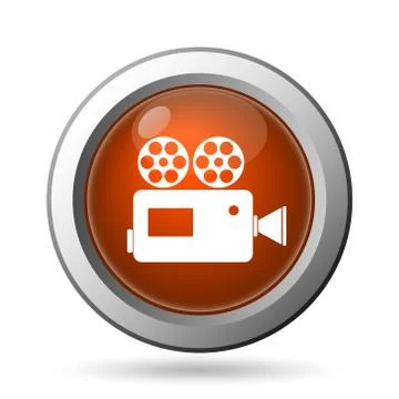 Video camera icon. internet button on white background.. 스톡 일러스트