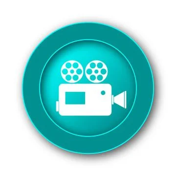  Video camera icon. Internet button on white background. 스톡 일러스트