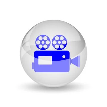 Video camera icon. Internet button on white background.. 스톡 일러스트