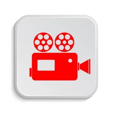 Video camera icon. Internet button on white background.. 스톡 일러스트