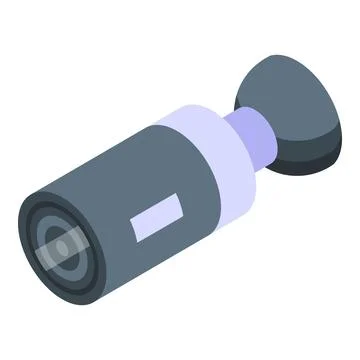 Video camera icon isometric vector. Round the clock surveillance Stock Illustration