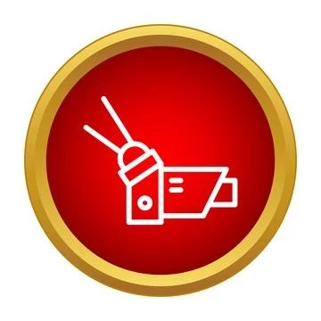 Video camera icon with light recording broadcasting news Stock Illustration