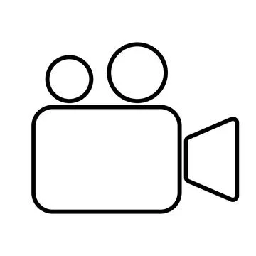 Video camera icon. Line art style Stock Illustration