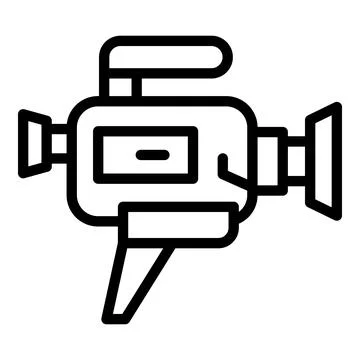 Video camera icon outline vector. Tv news 库存插图