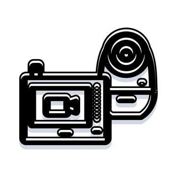 Video camera icon recording digital content and filmmaking Stock Illustration
