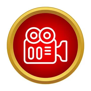Video camera icon recording filmmaking movie production Stock Illustration