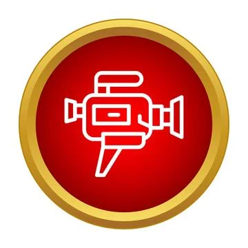 Video camera icon recording media producing content Stock Illustration