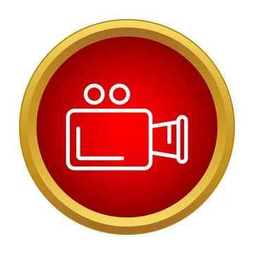 Video camera icon recording red button design Stock Illustration