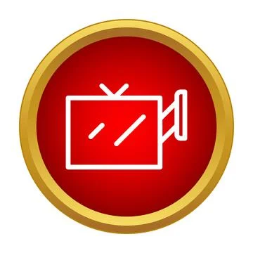 Video camera icon representing streaming and broadcasting media Stock Illustration