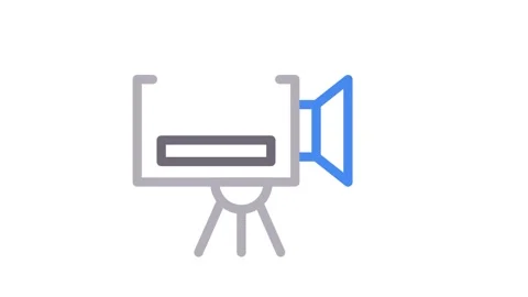 Video camera icon representing video recording or streaming functionality. Stock Footage 334766211
