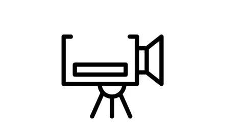 Video camera icon representing video recording or streaming functionality. Stock Footage 334766348