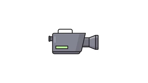 Video camera icon representing video recording or streaming functionality. Stock Footage 335140164