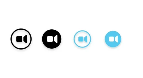 Video Camera Icon Set - Minimalist Film and Call UI Elements Vídeos de archivo 334615850