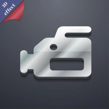 Video camera  icon symbol. 3D style. Trendy, modern design with space for you Stock Illustration