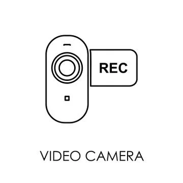 Video camera icon symbol flat style vector illustration Stock Illustration