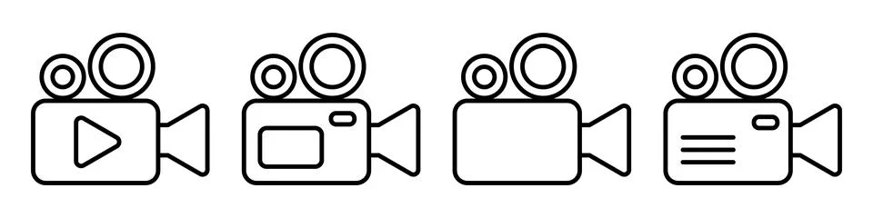 Video camera icon, thin line. Stock Illustration