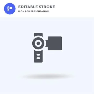 Video Camera icon vector, filled flat sign, solid pictogram isolated on white Stock Illustration