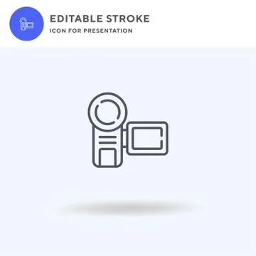 Video Camera icon vector, filled flat sign, solid pictogram isolated on white Stock Illustration