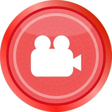 Video camera icon web app button . Trendy flat style sign isolated on white b Stock Illustration