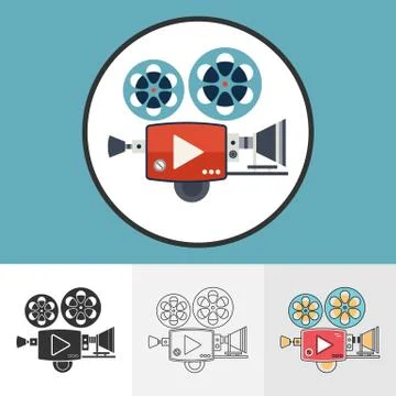 Video camera icons set Illustrazione stock