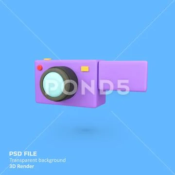 Video camera isolated 3d render icon illustration PSD Template
