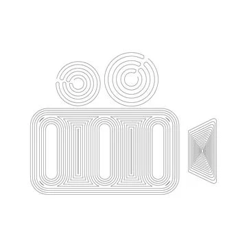 Video camera line art Stock Illustration