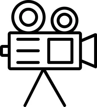 Video Camera Line Icon Design Stock Illustration