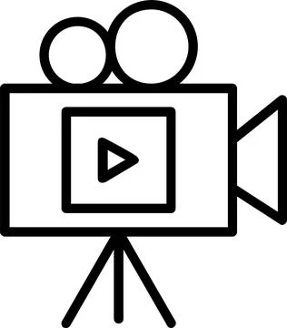 Video Camera Line Icon Design Stock Illustration